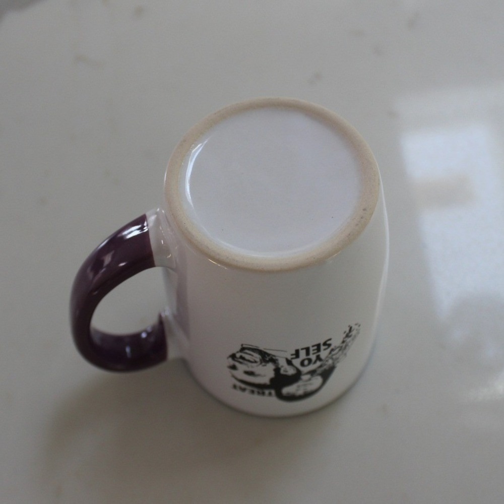 Parks and Recreation Mug Treat Yo Self Donna Tom White Purple - Picture 4 of 4